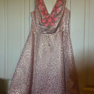 Lilly Pulitzer Light Pink Dress with Gold foil accents